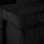 Enzo 2 Seater Corduroy Sofa in Black | Adjustable Back | Foam Cushions - Bargainia.com - 5056150285298
