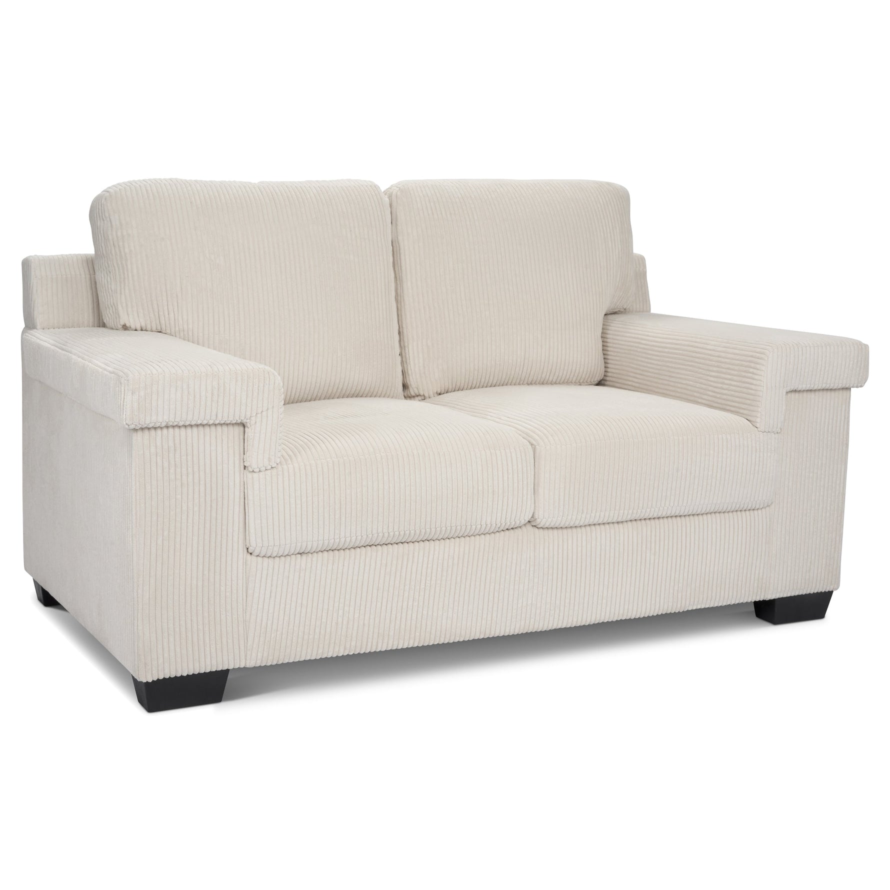 Enzo 2 Seater Corduroy Sofa in Cream | Adjustable Back | Foam Cushions - Bargainia.com - 5056150285328
