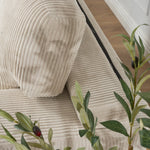 Enzo 2 Seater Corduroy Sofa in Cream | Adjustable Back | Foam Cushions - Bargainia.com - 5056150285328