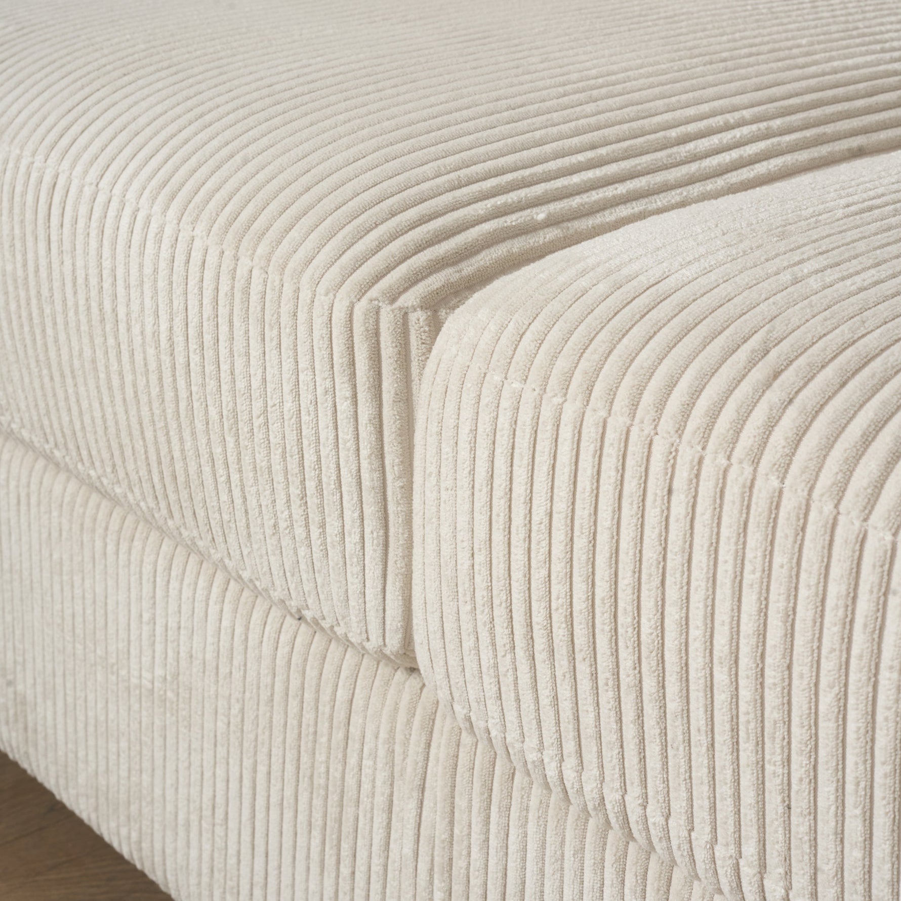 Enzo 2 Seater Corduroy Sofa in Cream | Adjustable Back | Foam Cushions - Bargainia.com - 5056150285328