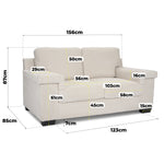 Enzo 2 Seater Corduroy Sofa in Cream | Adjustable Back | Foam Cushions - Bargainia.com - 5056150285328