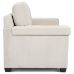 Enzo 2 Seater Corduroy Sofa in Cream | Adjustable Back | Foam Cushions - Bargainia.com - 5056150285328