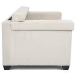Enzo 2 Seater Corduroy Sofa in Cream | Adjustable Back | Foam Cushions - Bargainia.com - 5056150285328