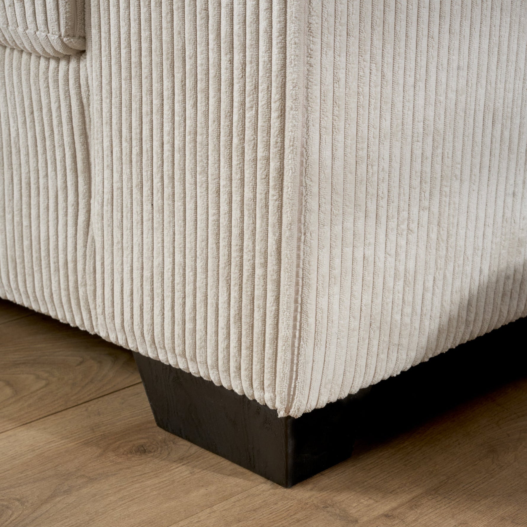 Enzo 2 Seater Corduroy Sofa in Cream | Adjustable Back | Foam Cushions - Bargainia.com - 5056150285328