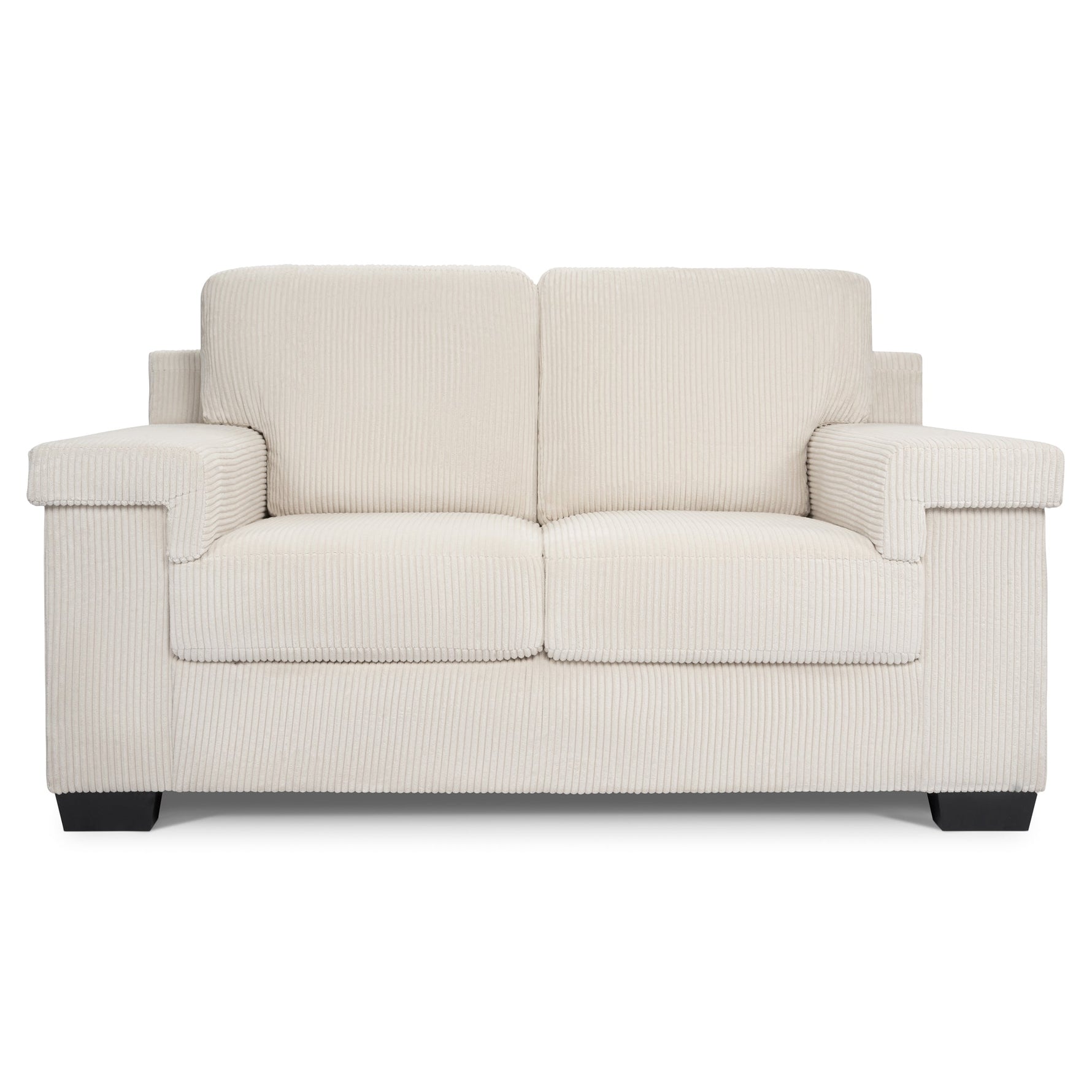 Enzo 2 Seater Corduroy Sofa in Cream | Adjustable Back | Foam Cushions - Bargainia.com - 5056150285328