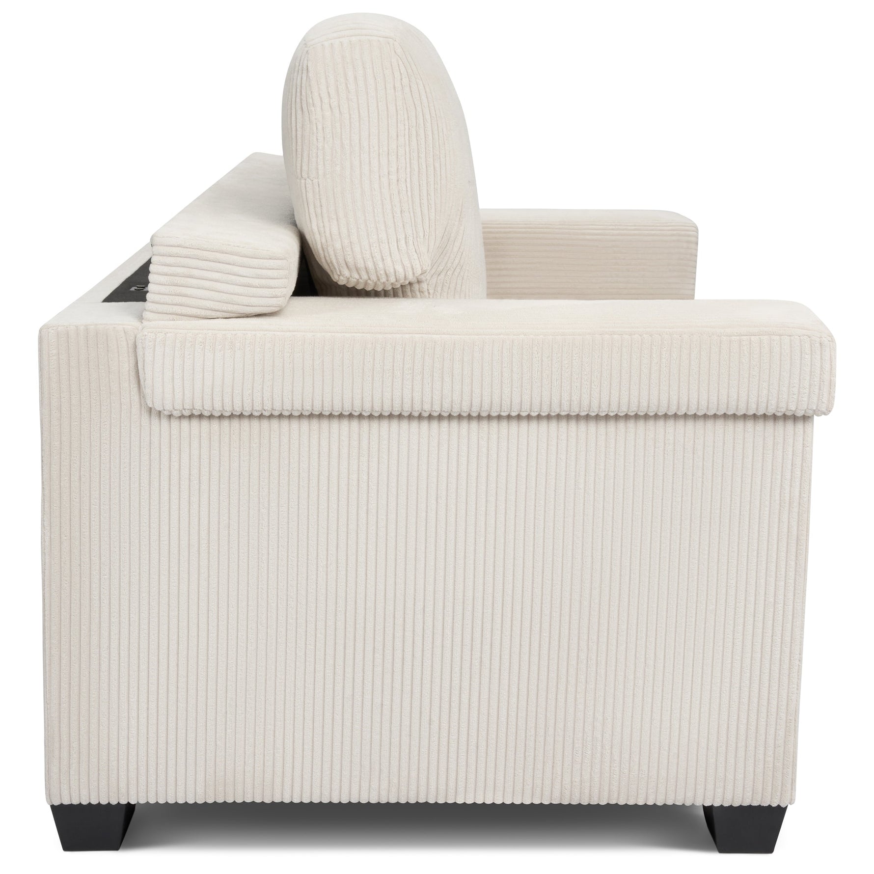 Enzo 2 Seater Corduroy Sofa in Cream | Adjustable Back | Foam Cushions - Bargainia.com - 5056150285328