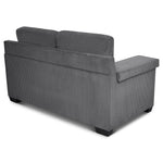 Enzo 2 Seater Corduroy Sofa in Grey | Adjustable Back | Foam Cushions - Bargainia.com - 5056150285267