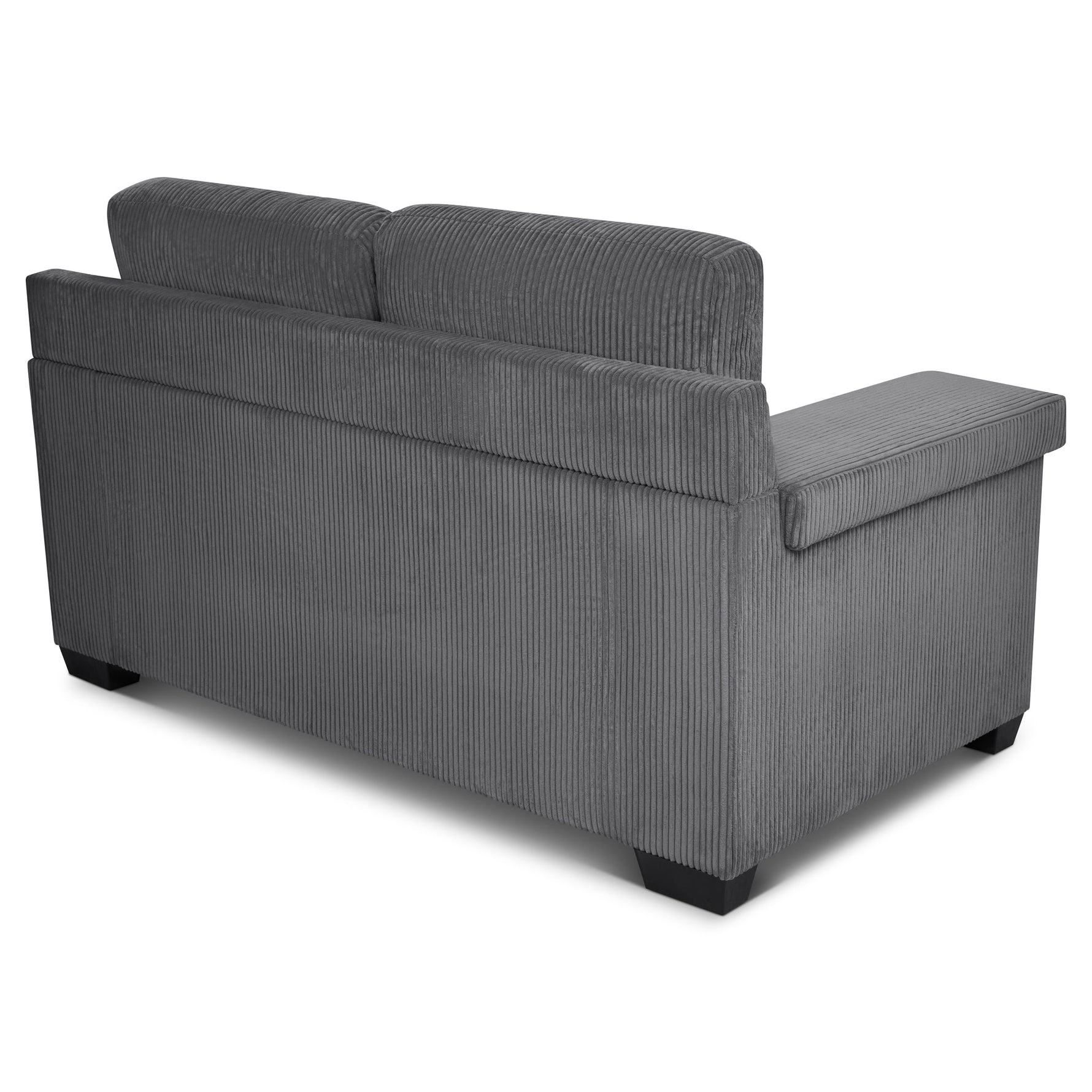 Enzo 2 Seater Corduroy Sofa in Grey | Adjustable Back | Foam Cushions - Bargainia.com - 5056150285267