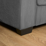 Enzo 2 Seater Corduroy Sofa in Grey | Adjustable Back | Foam Cushions - Bargainia.com - 5056150285267