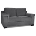Enzo 2 Seater Corduroy Sofa in Grey | Adjustable Back | Foam Cushions - Bargainia.com - 5056150285267
