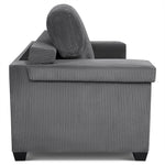 Enzo 2 Seater Corduroy Sofa in Grey | Adjustable Back | Foam Cushions - Bargainia.com - 5056150285267