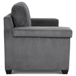 Enzo 2 Seater Corduroy Sofa in Grey | Adjustable Back | Foam Cushions - Bargainia.com - 5056150285267