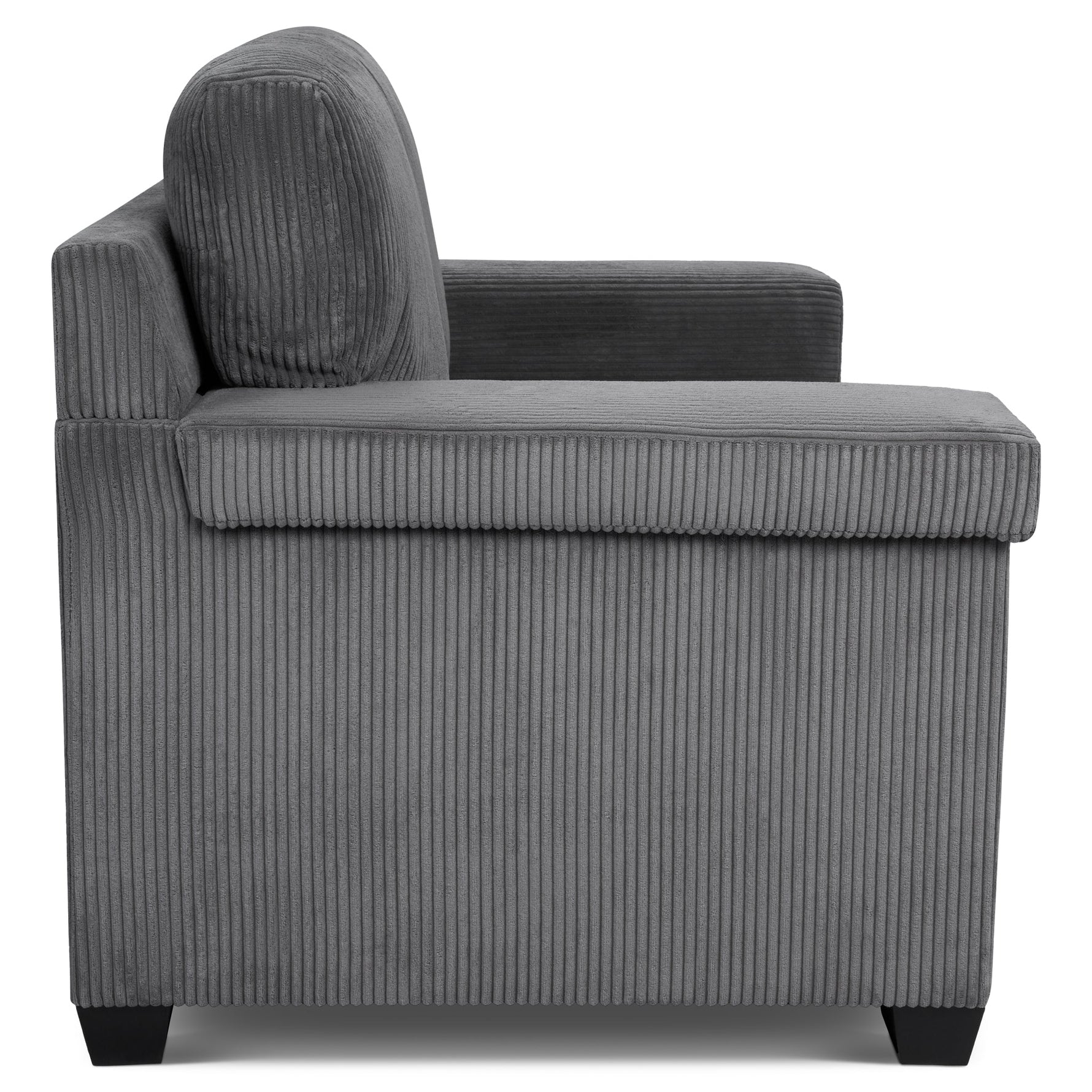 Enzo 2 Seater Corduroy Sofa in Grey | Adjustable Back | Foam Cushions - Bargainia.com - 5056150285267