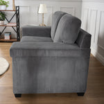 Enzo 2 Seater Corduroy Sofa in Grey | Adjustable Back | Foam Cushions - Bargainia.com - 5056150285267