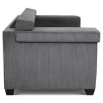 Enzo 2 Seater Corduroy Sofa in Grey | Adjustable Back | Foam Cushions - Bargainia.com - 5056150285267
