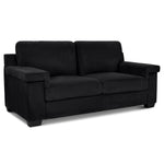 Enzo 3 Seater Corduroy Sofa in Black | Adjustable Back | Foam Cushions - Bargainia.com - 5056150285304