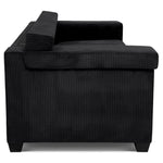 Enzo 3 Seater Corduroy Sofa in Black | Adjustable Back | Foam Cushions - Bargainia.com - 5056150285304