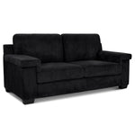 Enzo 3 Seater Corduroy Sofa in Black | Adjustable Back | Foam Cushions - Bargainia.com - 5056150285304