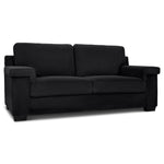 Enzo 3 Seater Corduroy Sofa in Black | Adjustable Back | Foam Cushions - Bargainia.com - 5056150285304
