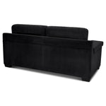 Enzo 3 Seater Corduroy Sofa in Black | Adjustable Back | Foam Cushions - Bargainia.com - 5056150285304