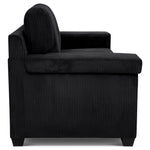 Enzo 3 Seater Corduroy Sofa in Black | Adjustable Back | Foam Cushions - Bargainia.com - 5056150285304