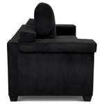 Enzo 3 Seater Corduroy Sofa in Black | Adjustable Back | Foam Cushions - Bargainia.com - 5056150285304