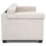 Enzo 3 Seater Corduroy Sofa in Cream | Adjustable Back | Foam Cushions - Bargainia.com - 5056150285335
