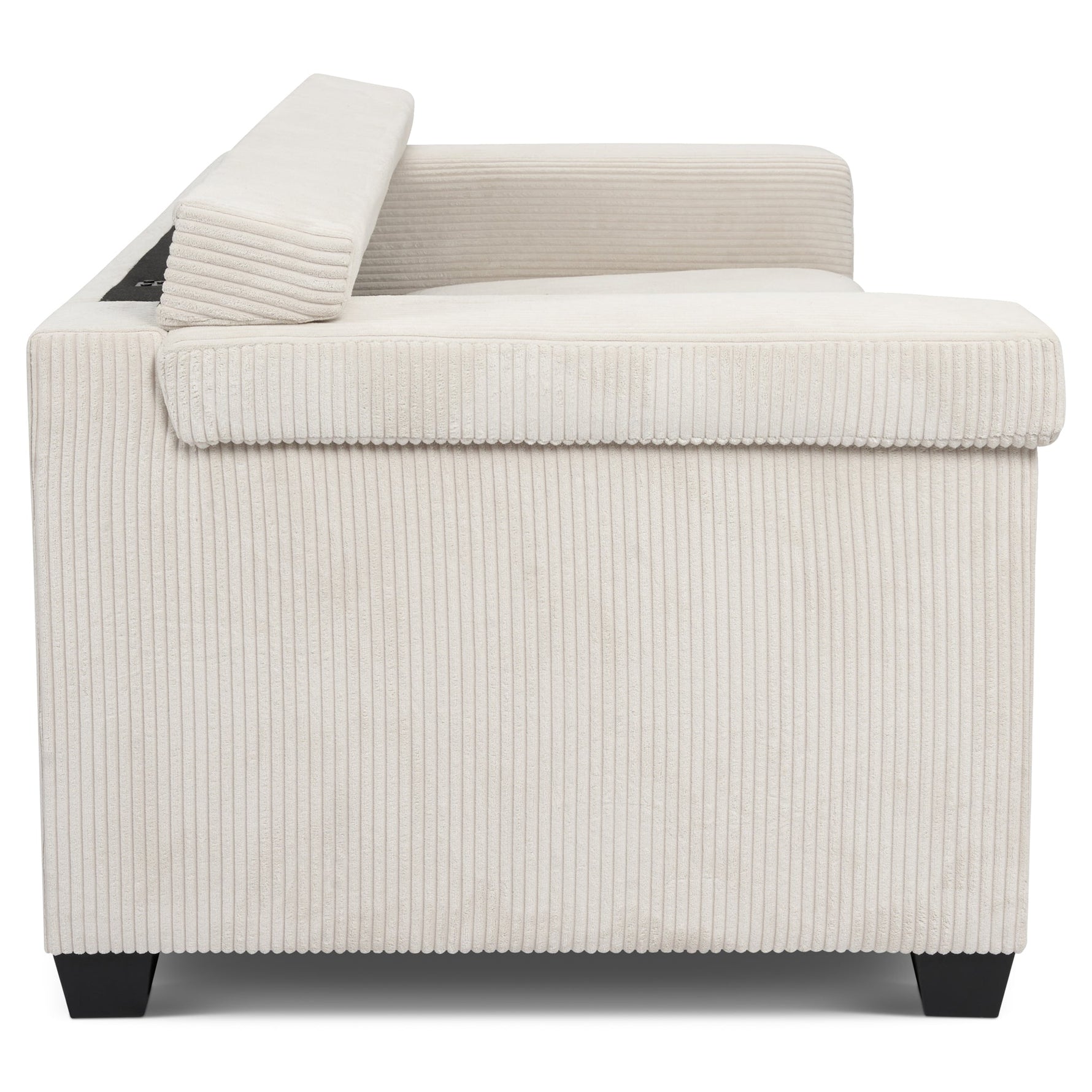 Enzo 3 Seater Corduroy Sofa in Cream | Adjustable Back | Foam Cushions - Bargainia.com - 5056150285335