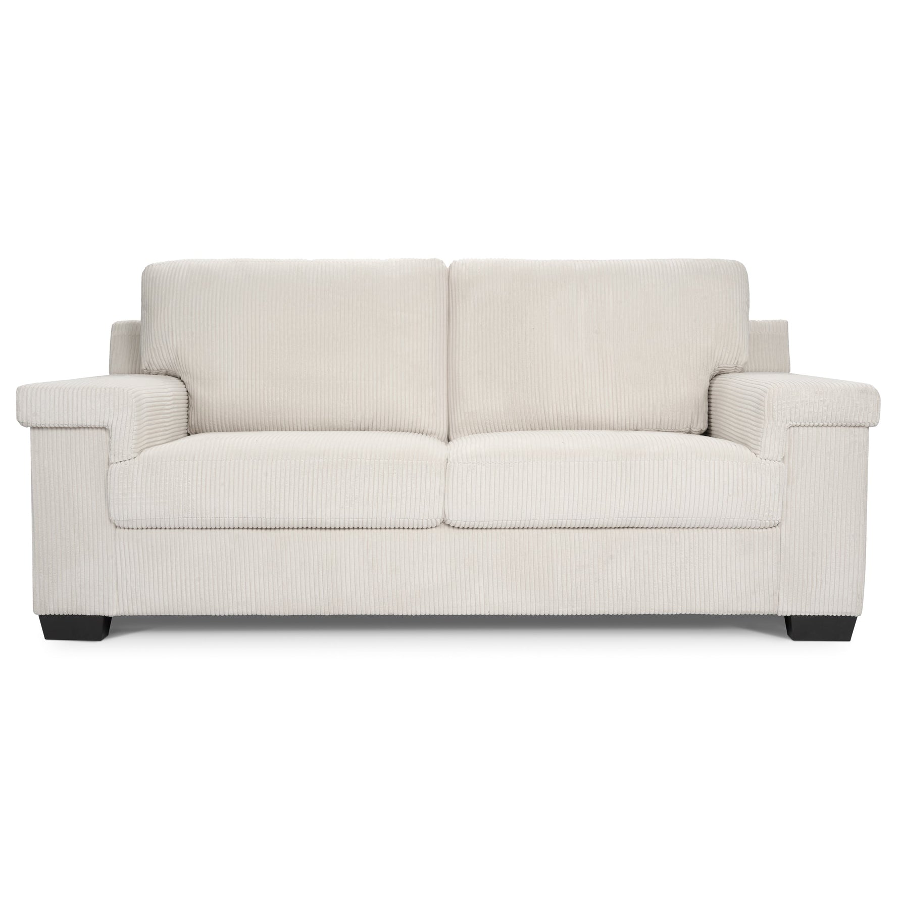 Enzo 3 Seater Corduroy Sofa in Cream | Adjustable Back | Foam Cushions - Bargainia.com - 5056150285335