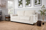 Enzo 3 Seater Corduroy Sofa in Cream | Adjustable Back | Foam Cushions - Bargainia.com - 5056150285335