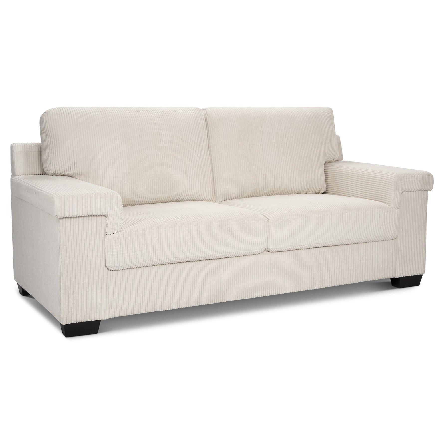 Enzo 3 Seater Corduroy Sofa in Cream | Adjustable Back | Foam Cushions - Bargainia.com - 5056150285335