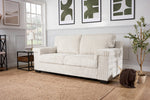 Enzo 3 Seater Corduroy Sofa in Cream | Adjustable Back | Foam Cushions - Bargainia.com - 5056150285335