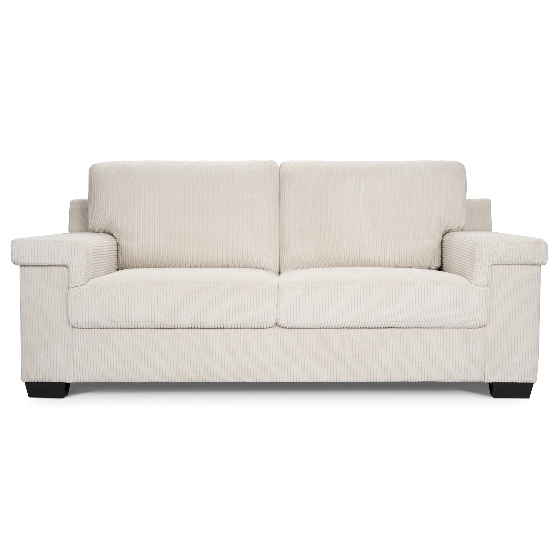 Enzo 3 Seater Corduroy Sofa in Cream | Adjustable Back | Foam Cushions - Bargainia.com - 5056150285335