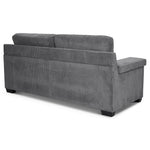 Enzo 3 Seater Corduroy Sofa in Grey | Adjustable Back | Foam Cushions - Bargainia.com - 5056150285274