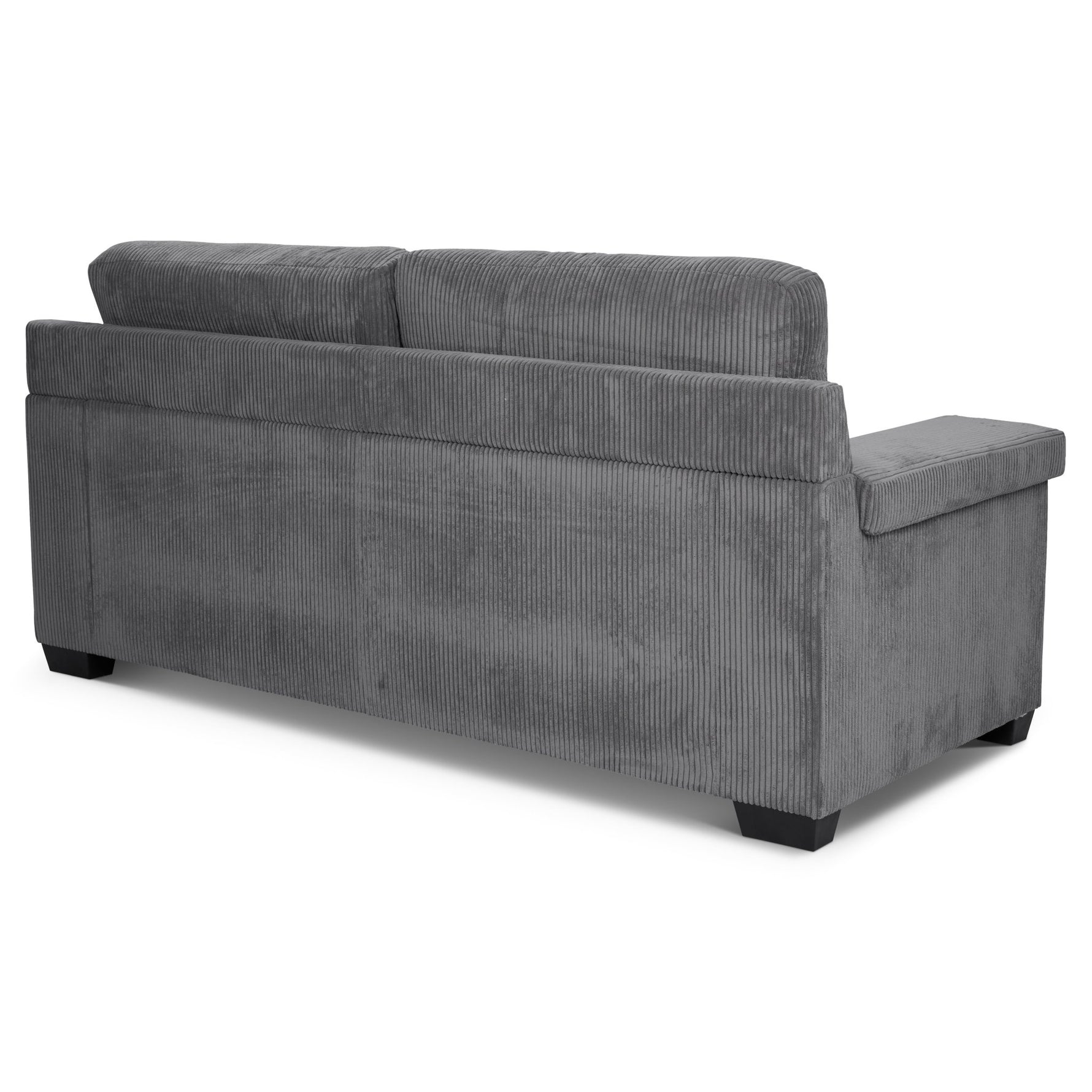 Enzo 3 Seater Corduroy Sofa in Grey | Adjustable Back | Foam Cushions - Bargainia.com - 5056150285274
