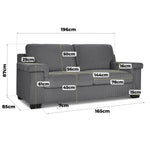 Enzo 3 Seater Corduroy Sofa in Grey | Adjustable Back | Foam Cushions - Bargainia.com - 5056150285274