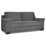Enzo 3 Seater Corduroy Sofa in Grey | Adjustable Back | Foam Cushions - Bargainia.com - 5056150285274