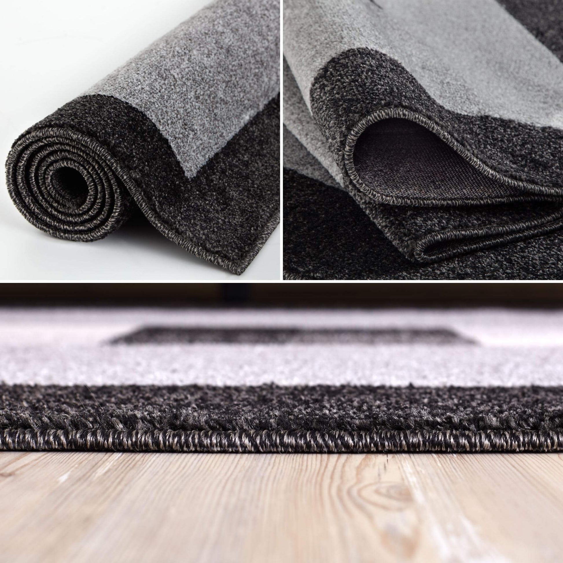 Ephesus Grey Black Rug | 7439GB - Bargainia.com - 5060912235407 - 2882