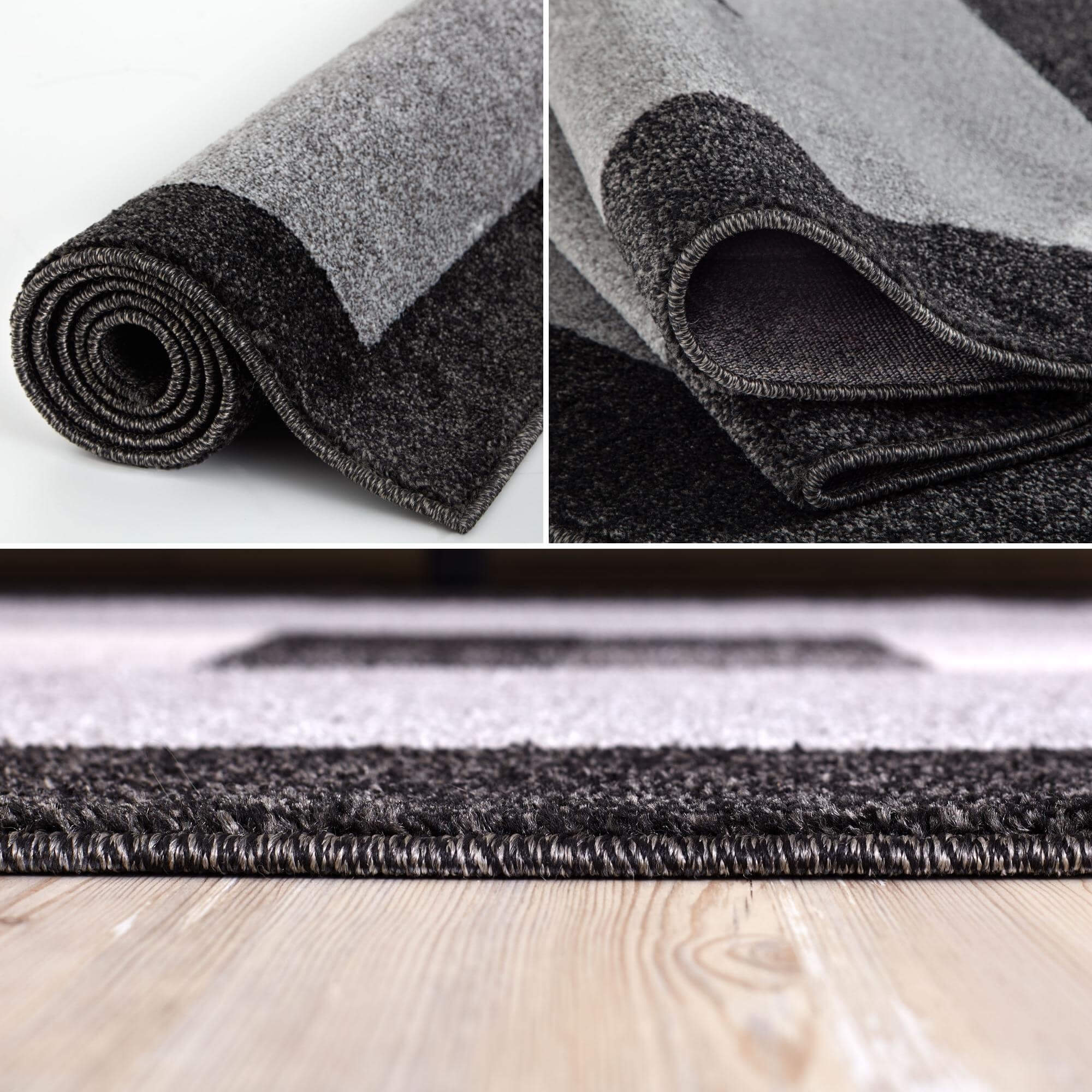 Ephesus Grey Black Rug | 7439GB - Bargainia.com - 5060912235407 - 2882