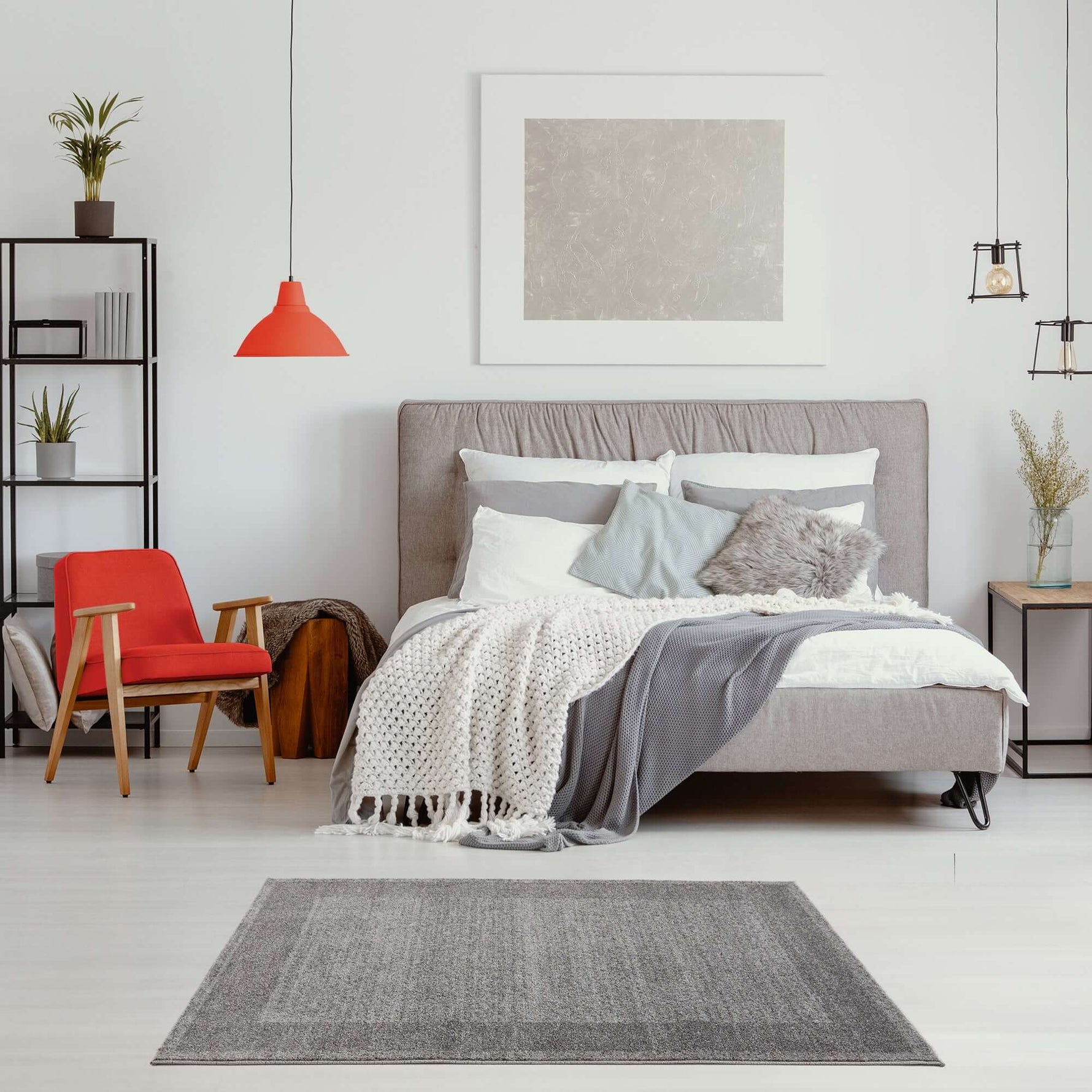 Ephesus Modern Grey Rugs | 7437G - Bargainia.com - 