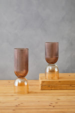 Esma Small Amber and Brown Glass Vase - Bargainia.com - 5018705969336