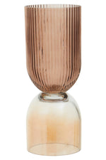 Esma Small Amber and Brown Glass Vase - Bargainia.com - 5018705969336