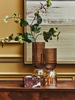 Esma Small Amber and Brown Glass Vase - Bargainia.com - 5018705969336