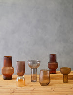 Esma Small Amber and Brown Glass Vase - Bargainia.com - 5018705969336