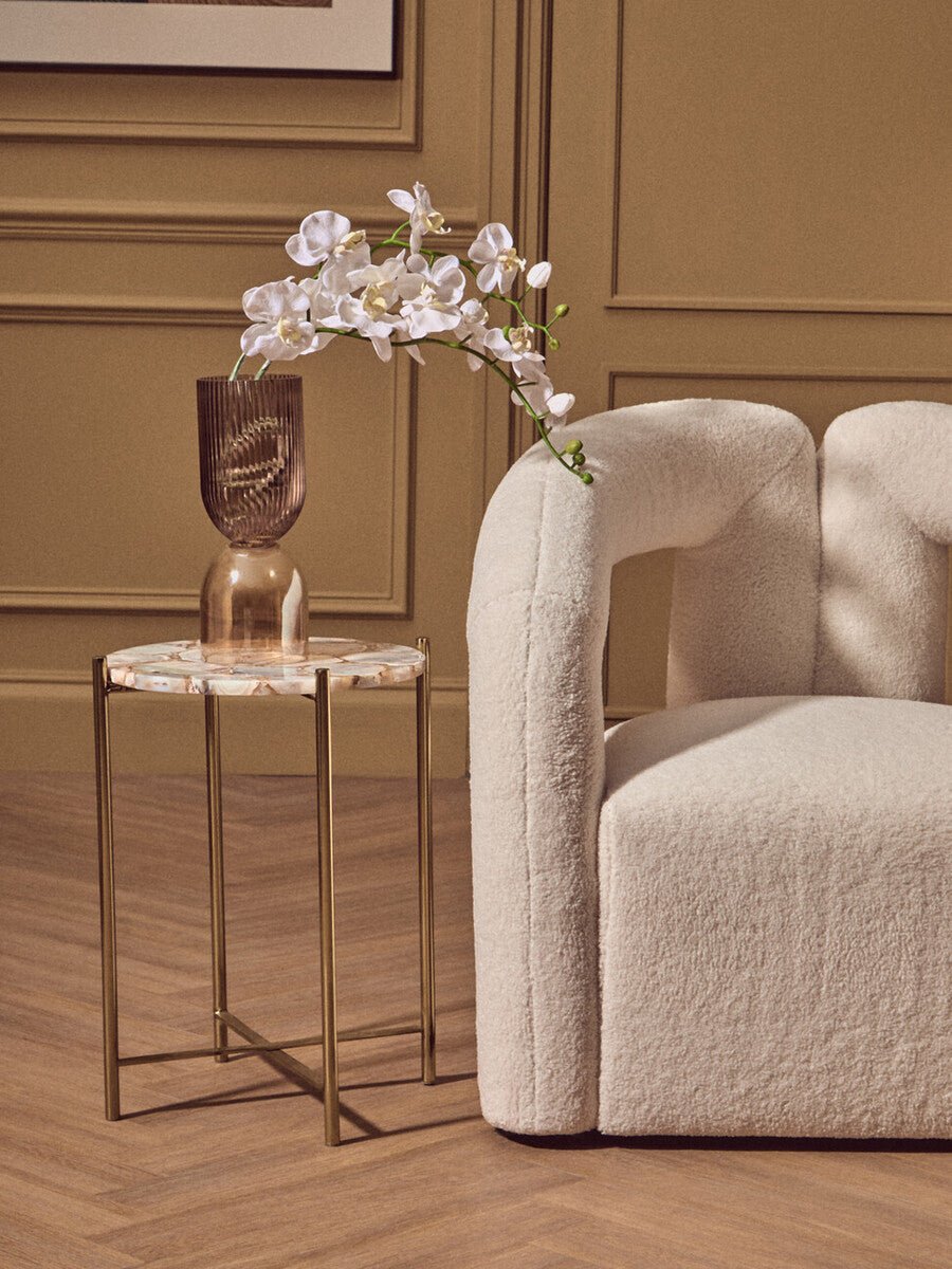 Esma Small Amber and Brown Glass Vase - Bargainia.com - 5018705969336