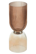 Esma Small Amber and Brown Glass Vase - Bargainia.com - 5018705969336