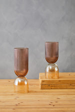 Esma Small Amber and Brown Glass Vase - Bargainia.com - 5018705969336