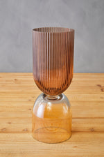Esma Small Amber and Brown Glass Vase - Bargainia.com - 5018705969336