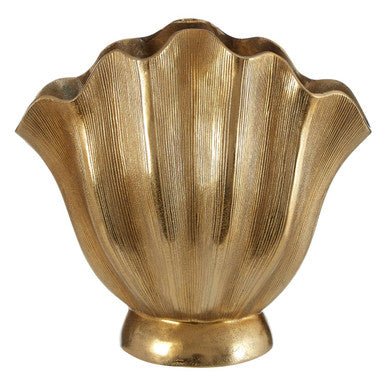 Estrella Large Gold Finish Fluted Vase - Bargainia.com - 5018705438047