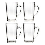 Euri Clear Tall Glass Mugs Set Of 4 - Bargainia.com - 5018705374260